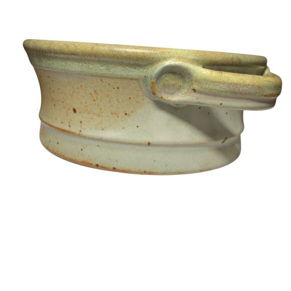Dust of the Earth Pottery Maine Stoneware Bowl Green Tones Coastal Small Handle - Picture 5 of 7